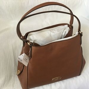 COACH Edie Shoulder Bag, Saddle/Light Gold